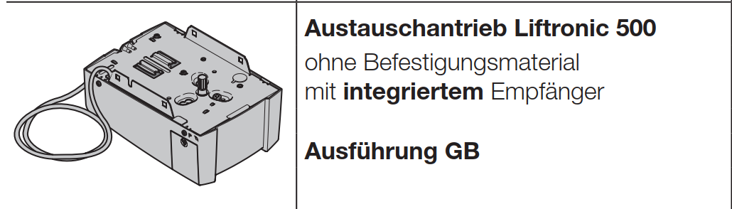 Hörmann Garagentor-Austauschantriebe: EcoStar, EcoStar Plus, Liftronic, ProLift